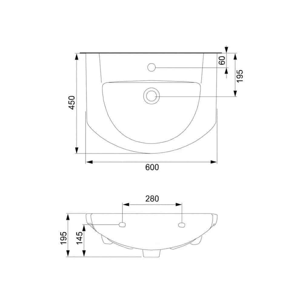 Dulap Venus Pro alb structurat cu lavoar Libra 600 5