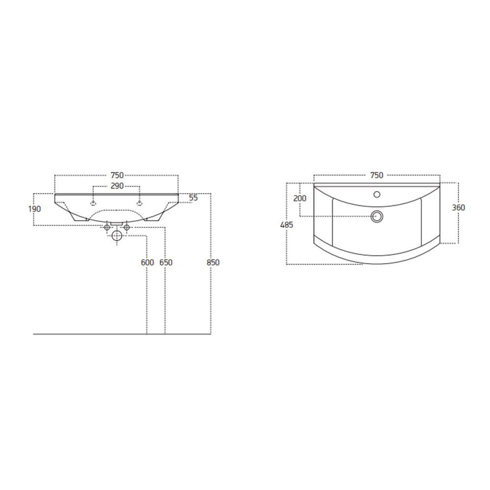 Dulap Demo alb cu lavoar Zenon 750 5