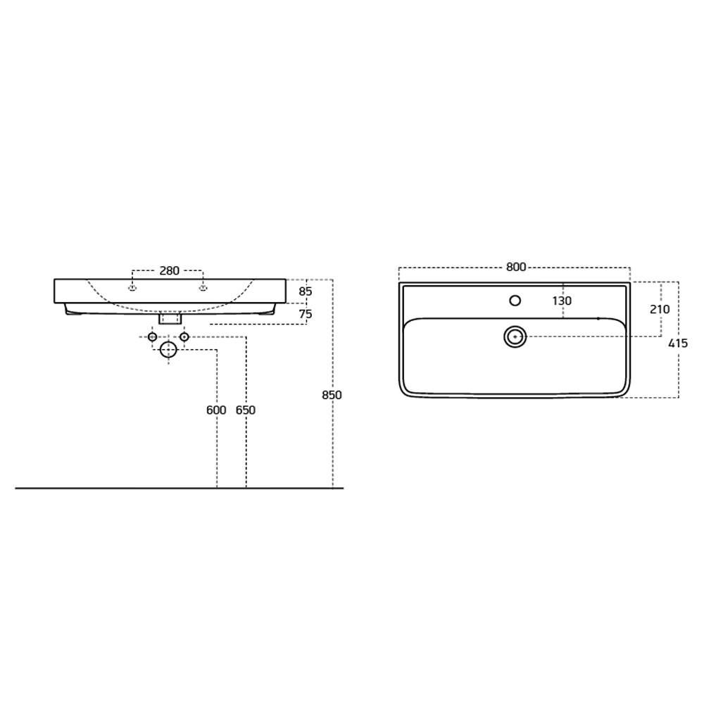 Dulap Allure alb cu lavoar Neon 800 4