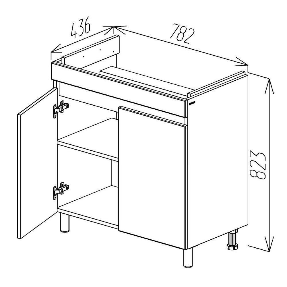 Dulap Trend Duo alb mat cu lavoar Como 800 4