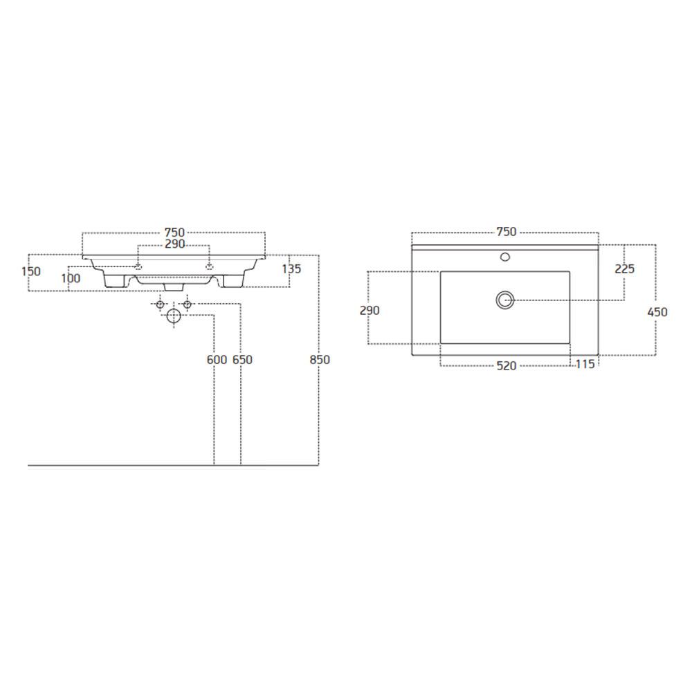 Dulap Deco One alb cu lavoar Zenon 750 4