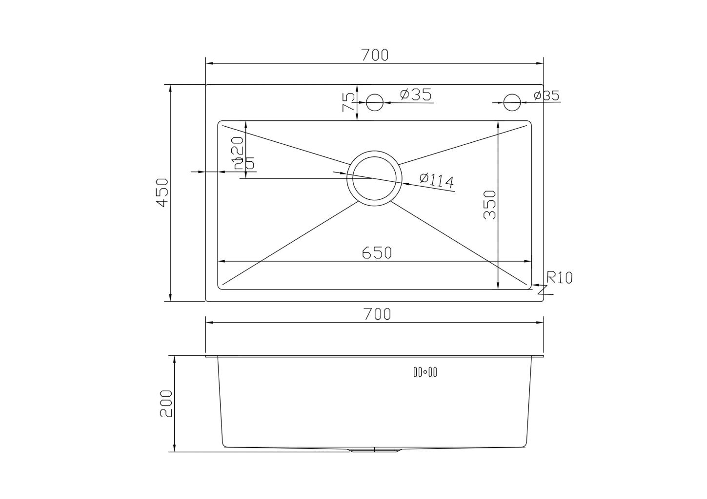 Chiuvetă Nano PVD Bronze 70 x 45 mm + baterie + dozator  3