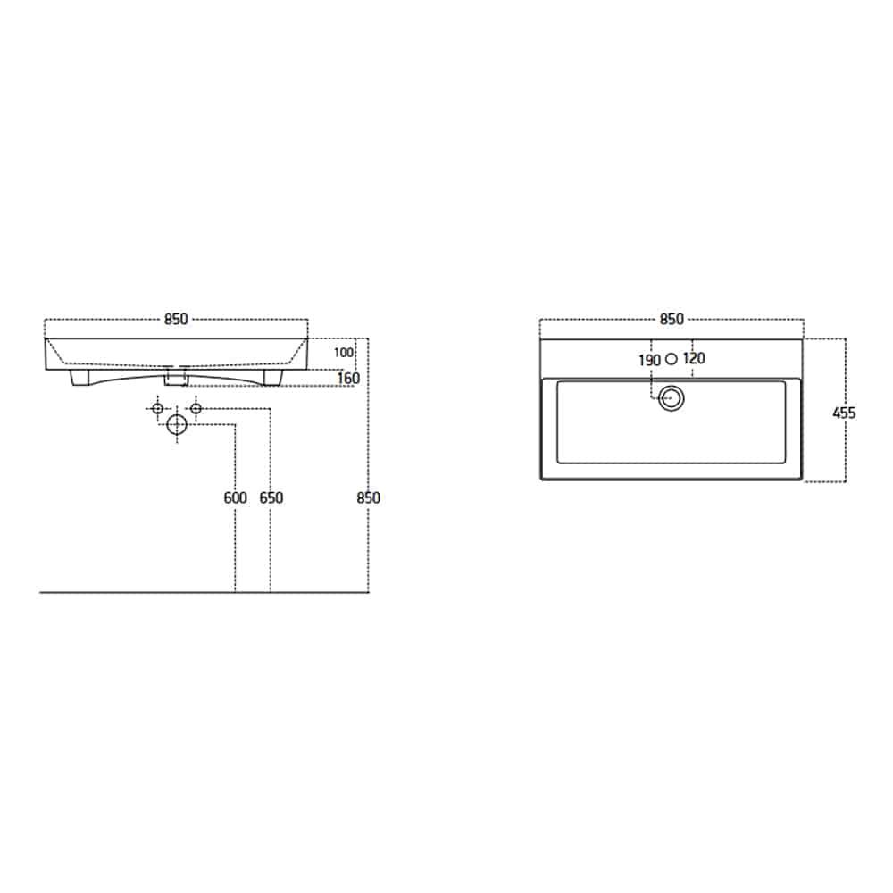 Dulap Studio Pro antracit cu lavoar Stance 850 Suspendat 5