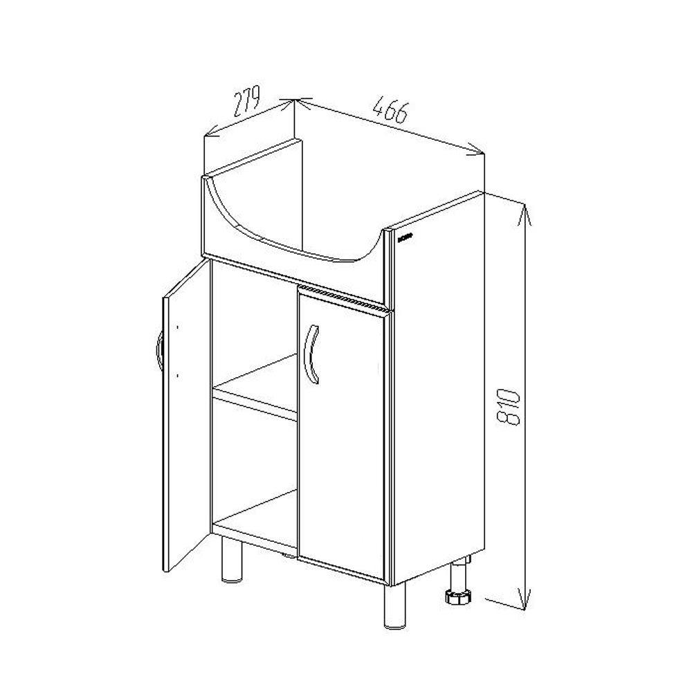 Шкаф BRIS белый с умывальником ARTECO 500 3