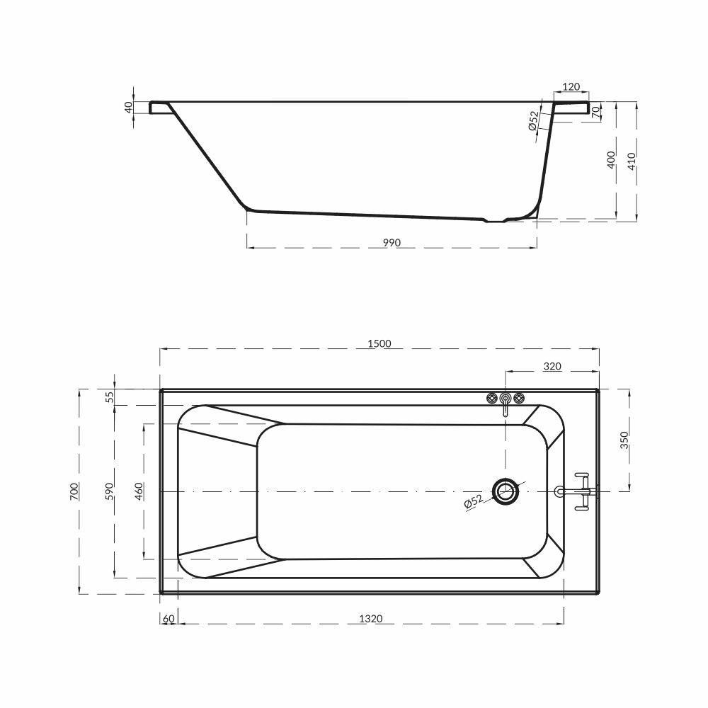 Cersanit Blissa 1500x700mm 2