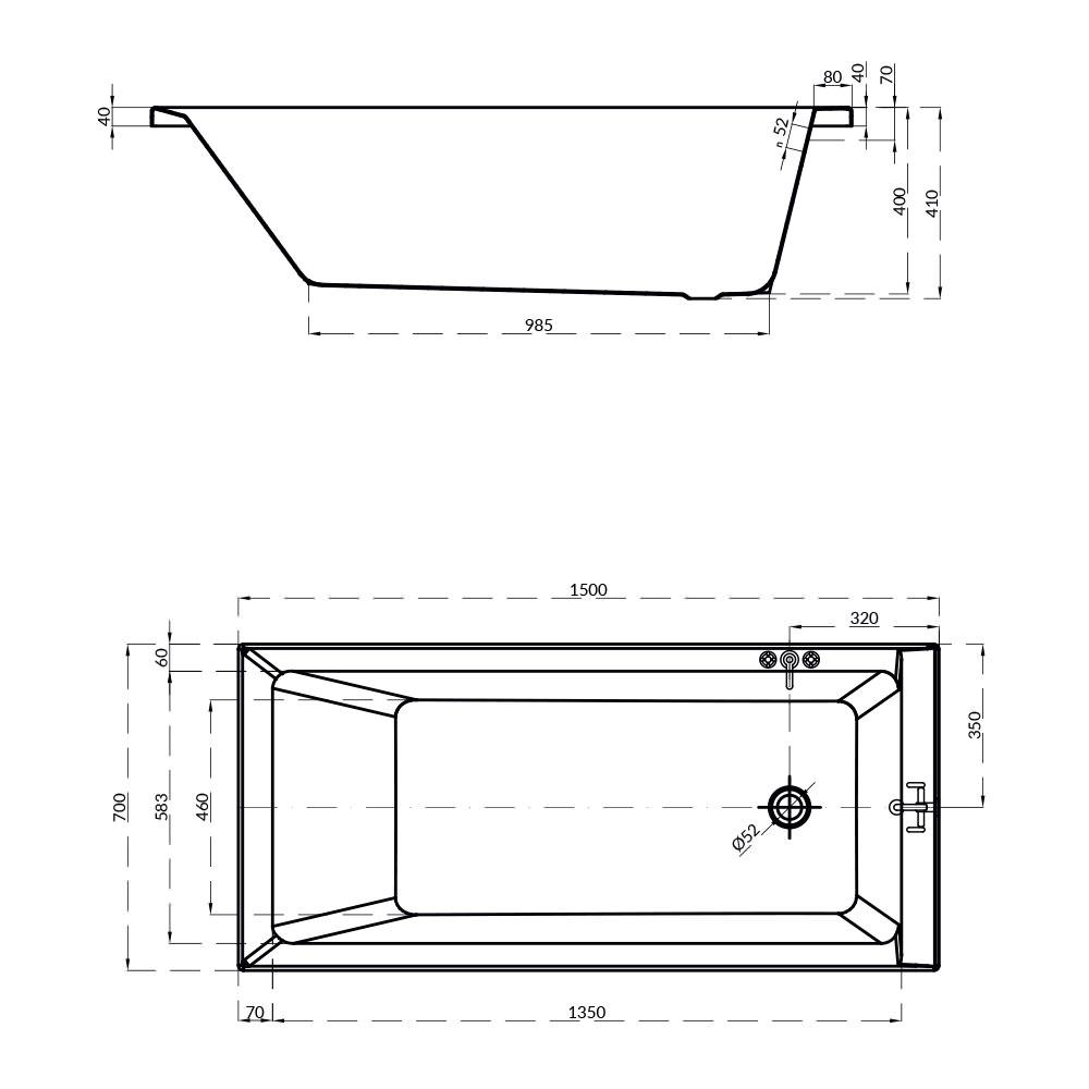 Cersanit Balinea 1500x700mm 1