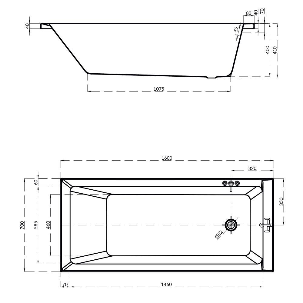 Cersanit Balinea 1600x700mm 1
