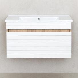 Dulap Avanti alb mat cu lavoar Atria 850 Suspendat